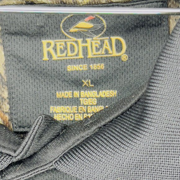 Red Head Men's Size XL Polo Shirt Short Sleeve Black/Brown Camo Hunting - Picture 7 of 7